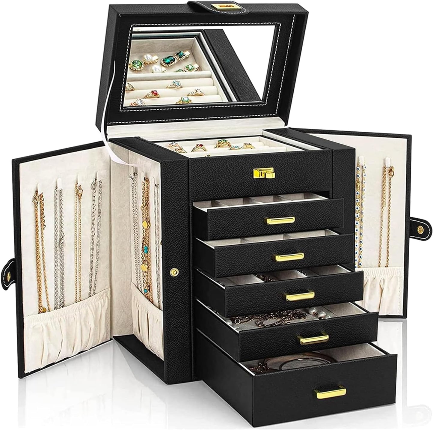 alluring jewellery box with mirror