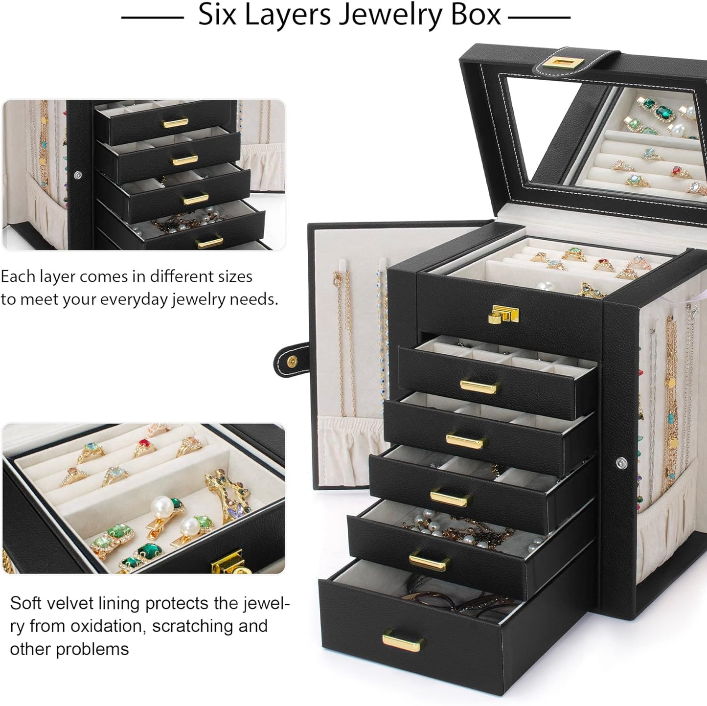 alluring jewellery box with mirror