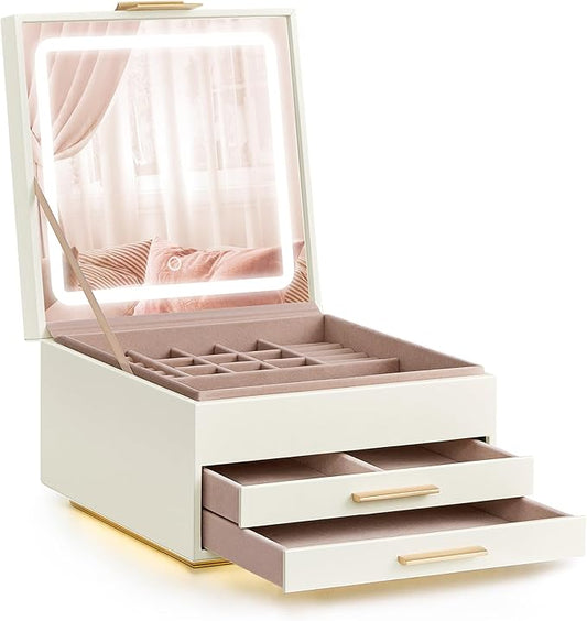 alluring segment jewellery box with big zoom mirror